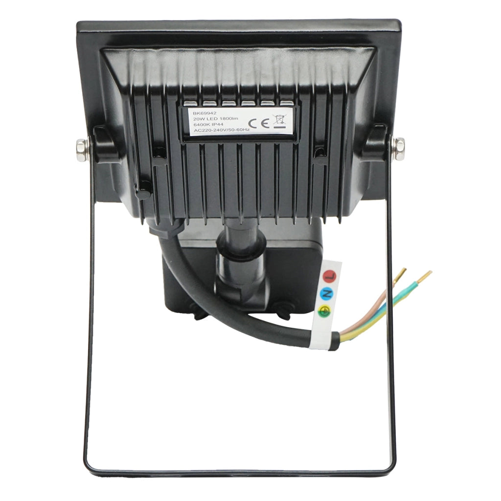 Proiettore led 20W, 1800lm, 6400K, IP44 alimentazione 220V-240V con sensore di movimento