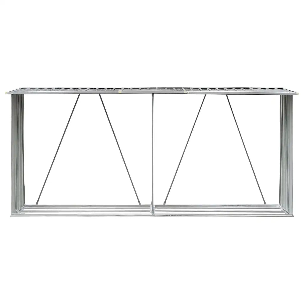Capannone da Giardino in Acciaio Zincato 330x84x152cm Grigio 44859