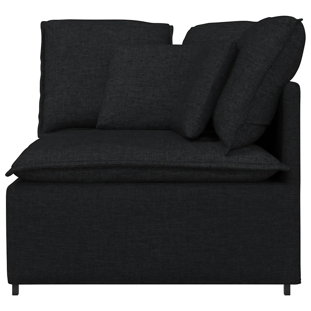 Modulo Angolare Divano Modulare con Cuscini Nero 100 cm CFW4378446