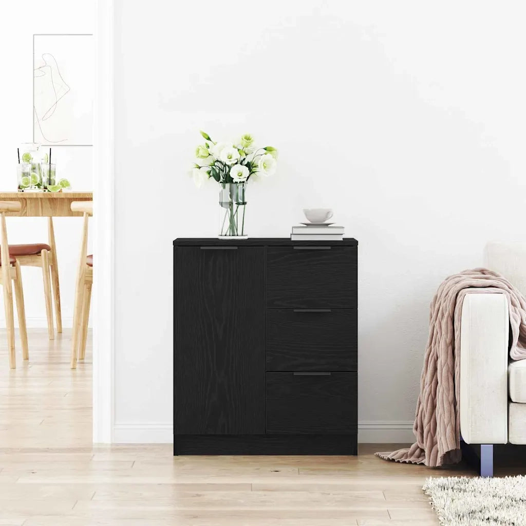 Credenza Rovere Nero 60 x 30 x 70 cm Legno multistrato 862737