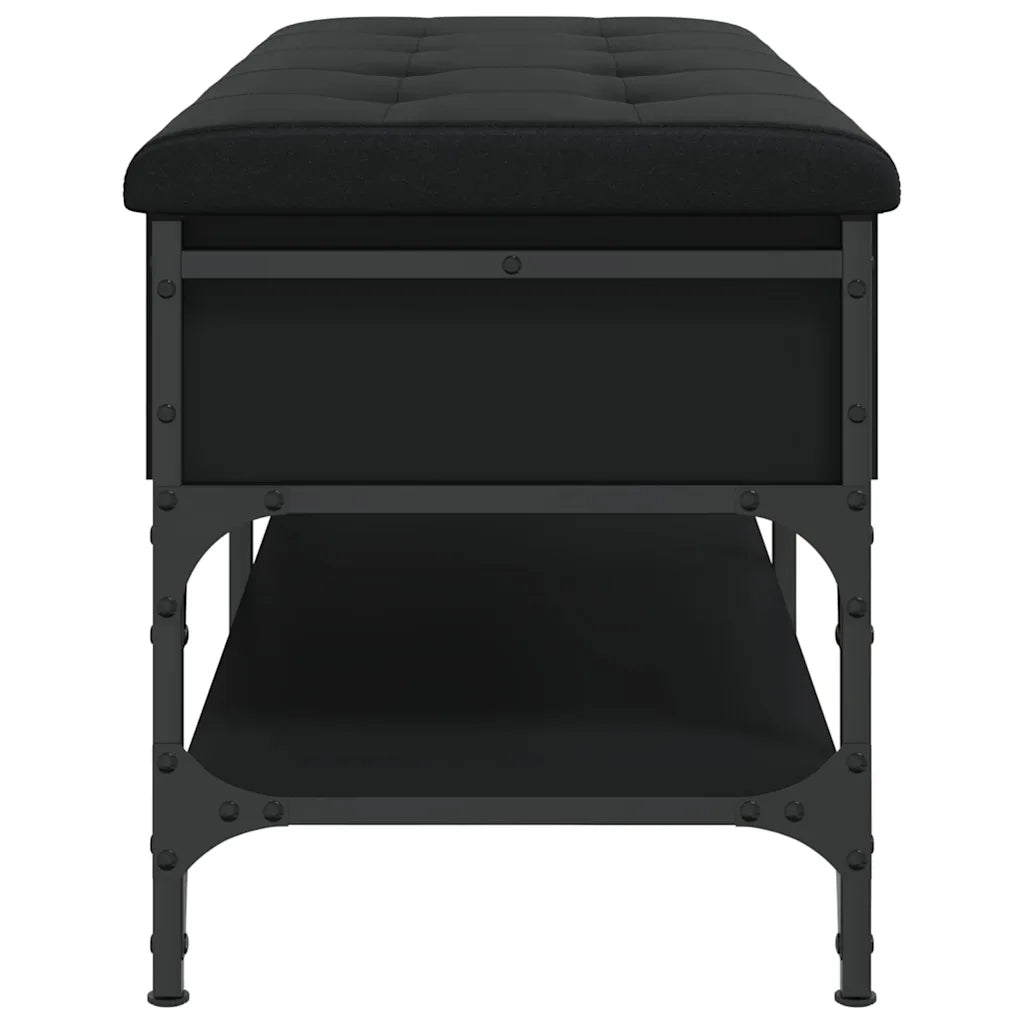 Panca Porta Scarpe-Sgabello-Panca Scarpiera Nera 102x42x45 cm in Legno Multistrato