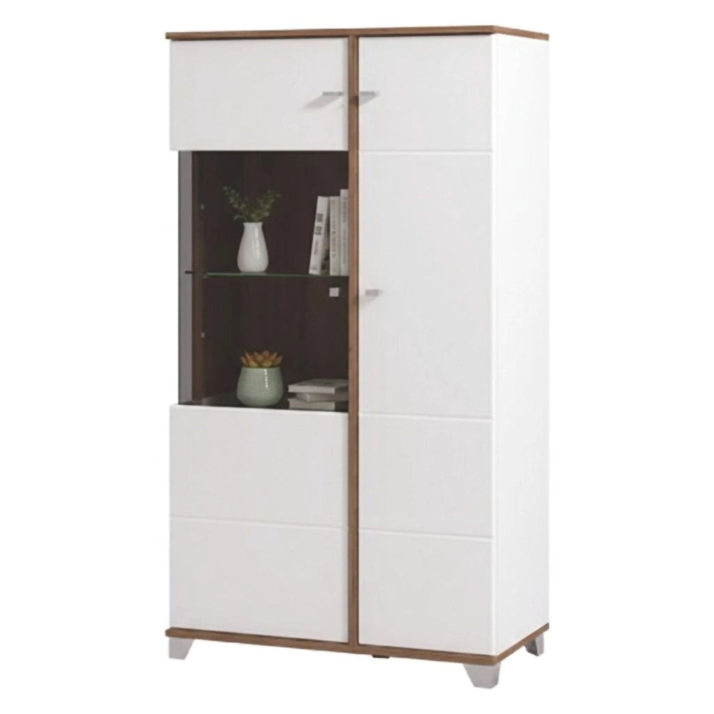 Mobile Espositore Suello, Vetrina 4 Ripiani, 78.5x40x143h cm Bianco
