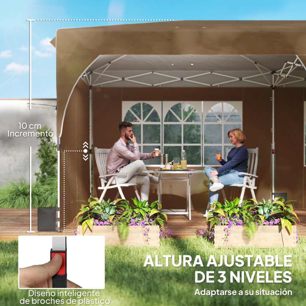 Tenda da giardino pieghevole ¨C zephmum ¨C beige 6x3 m impermeabile