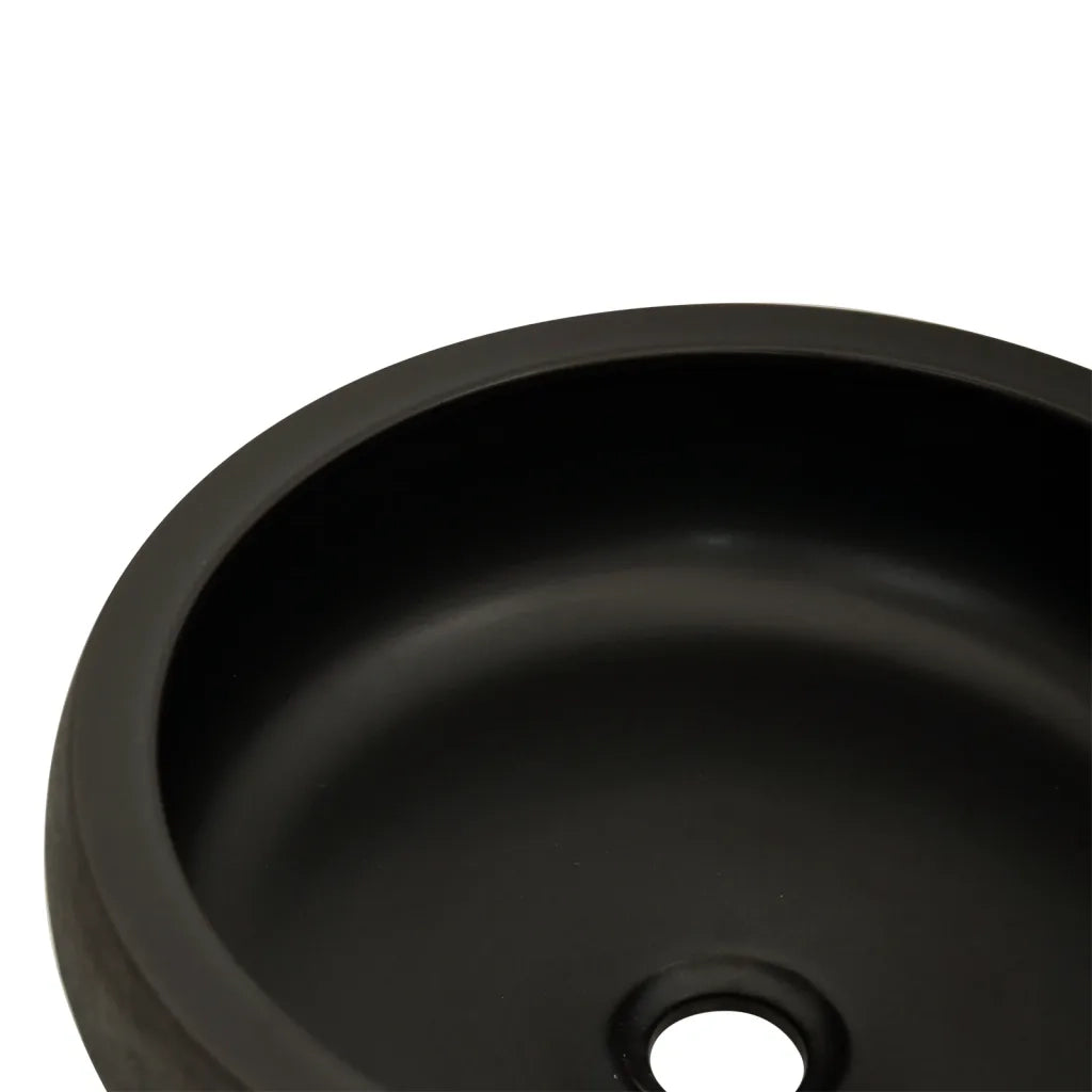 Lavabo da Appoggio Nero e Marrone Rotondo ¦µ41x14 cm Ceramica CFW4024170