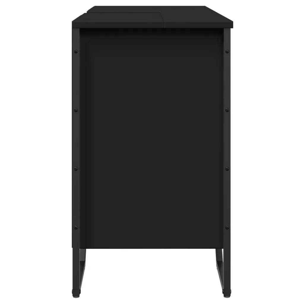 vidaXL Mobile Lavabo Bagno Nero 91x35x60 cm in Truciolato