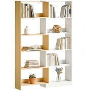 Libreria d'angolo rotante 5 livelli scaffale L mobile stoccaggio ¨C zephmum ¨C quercia 60-111x24x164cm