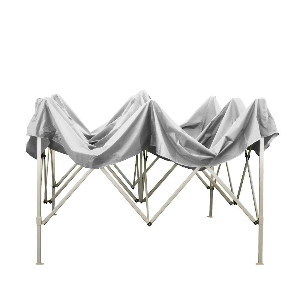 Gazebo richiudibile pieghevole 2 X 2 Bianco ricoperto in PVC impermeabile