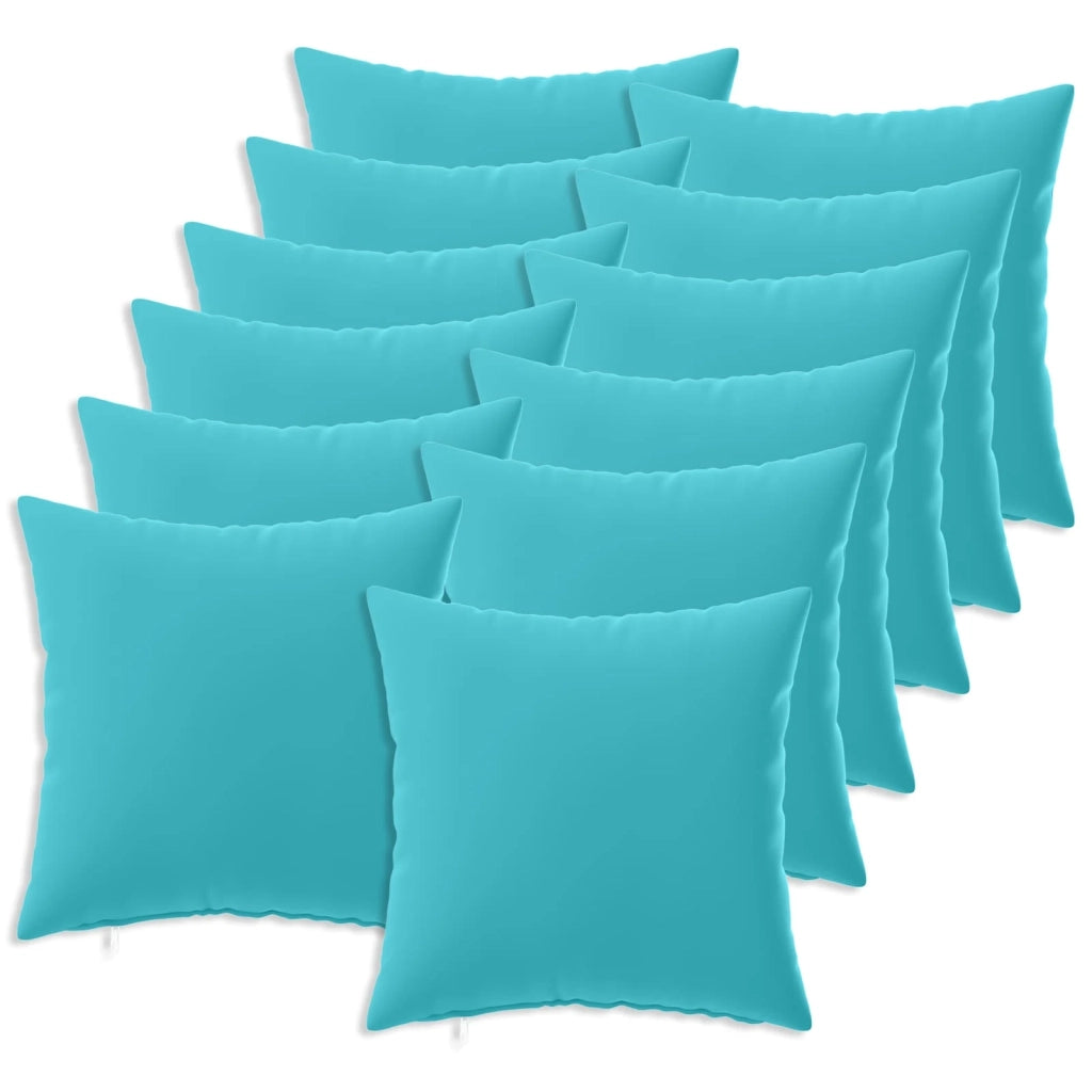 Federa 12 pcs HEERLEN Turchese 45 x 45 cm Poliestere 910539