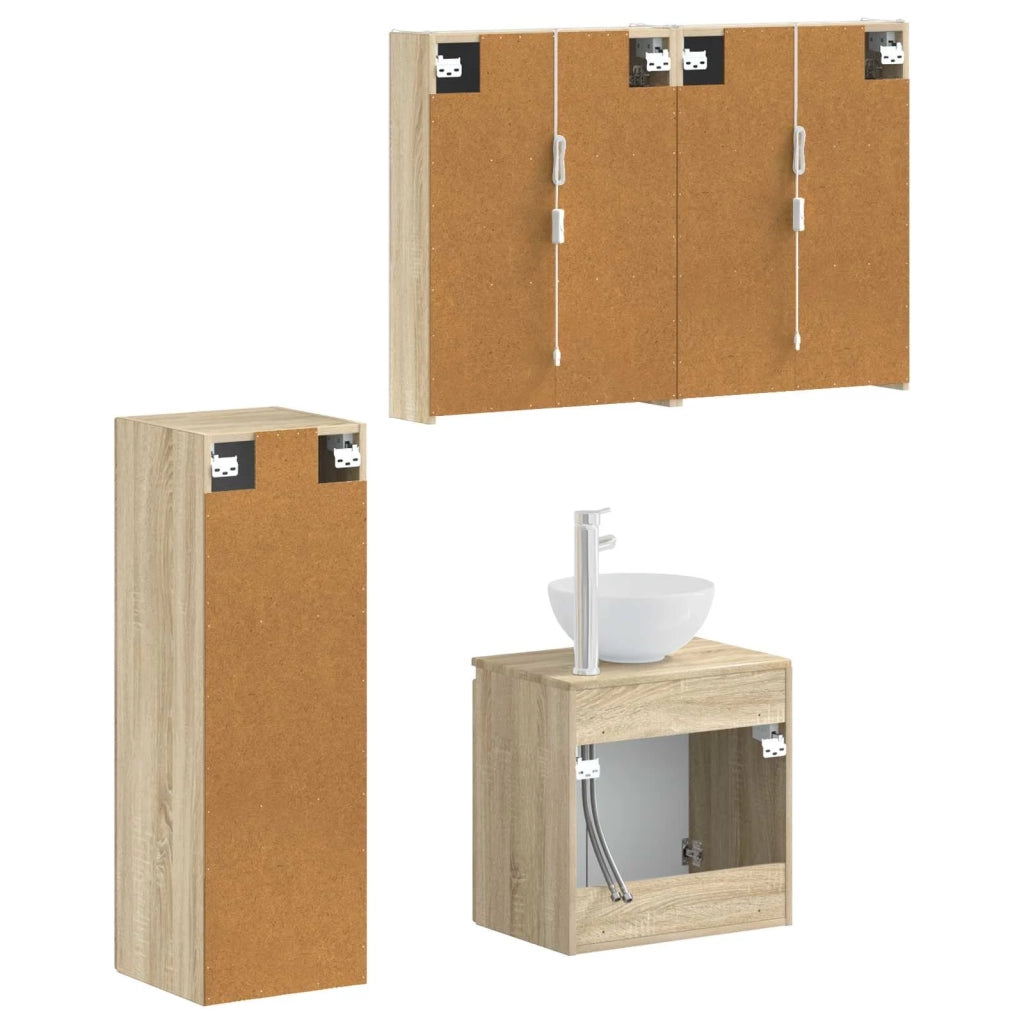 Set di mobili per il bagno 4 pcs Rovere Sonoma 3407425
