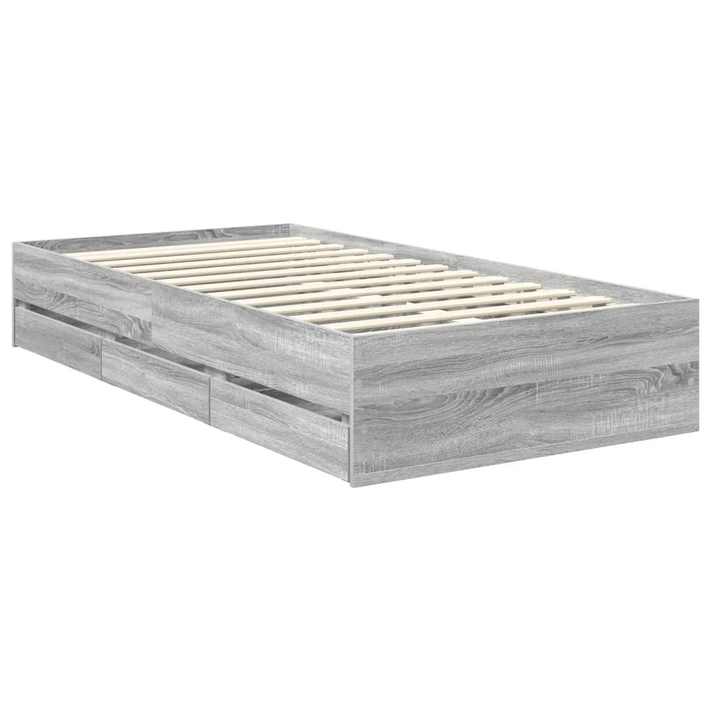 Struttura del letto con cassetto Grigio Sonoma 100 x 200 cm