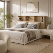 Bed Headboard With Shelves, Sonoma Oak, 160x19x103.5 Cm