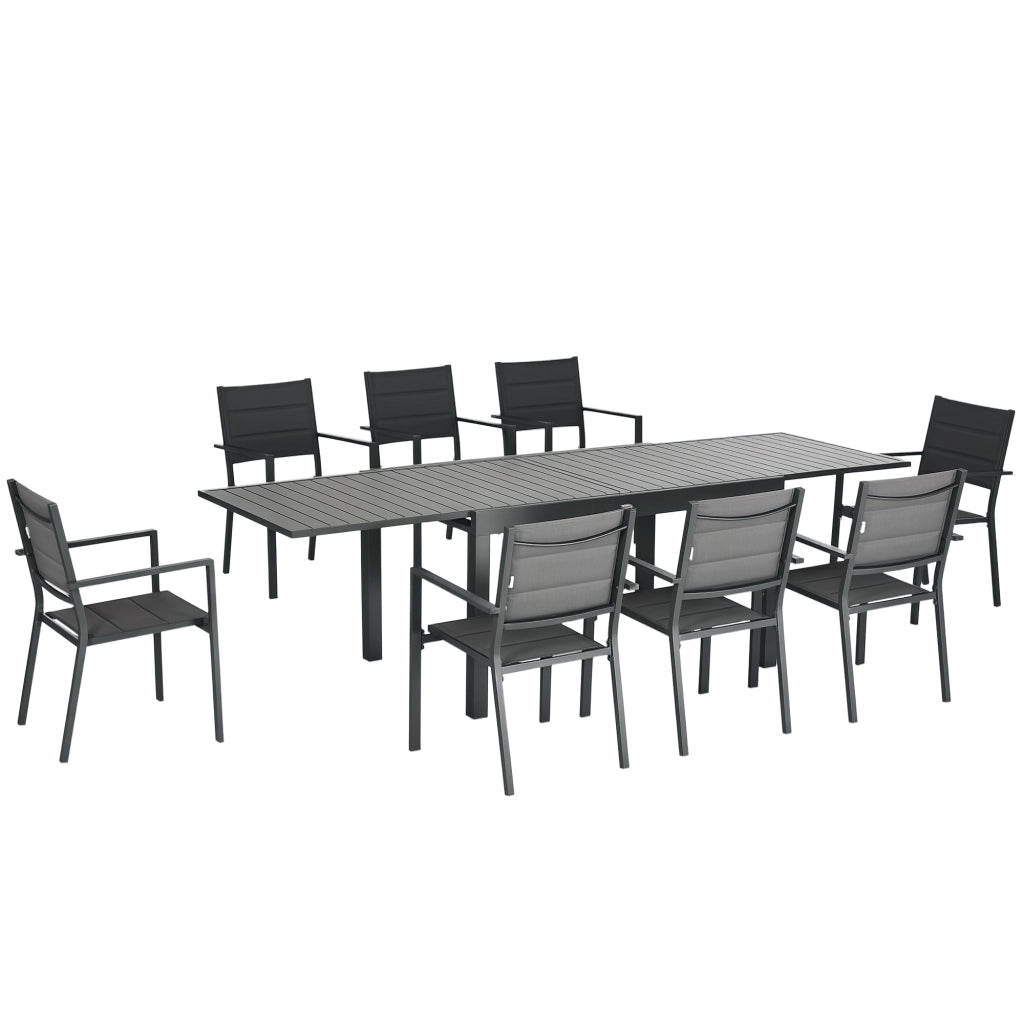Tavolo da pranzo allungabile per giardino ¨C zephmum ¨C Grigio, Polyrattan, Alluminio, 135-270 cm, 6-10 persone