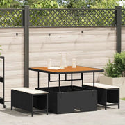 Set da Pranzo per Giardino Nero polyrattan 42007907