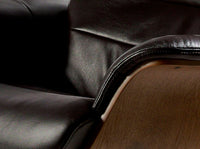 Poltrona girevole reclinabile in pelle marrone cioccolato