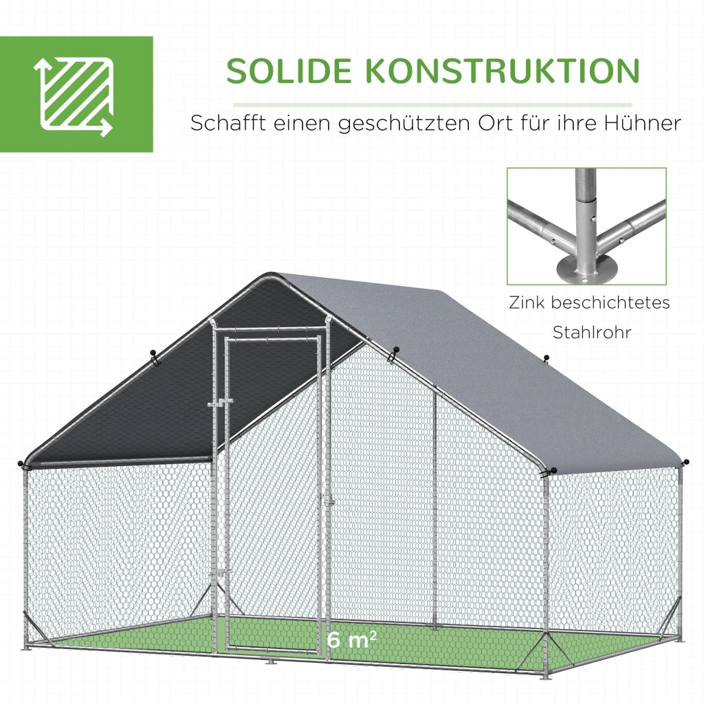 Pollaio con tettoia per galline ¨C zephmum ¨C 3x2x2 m