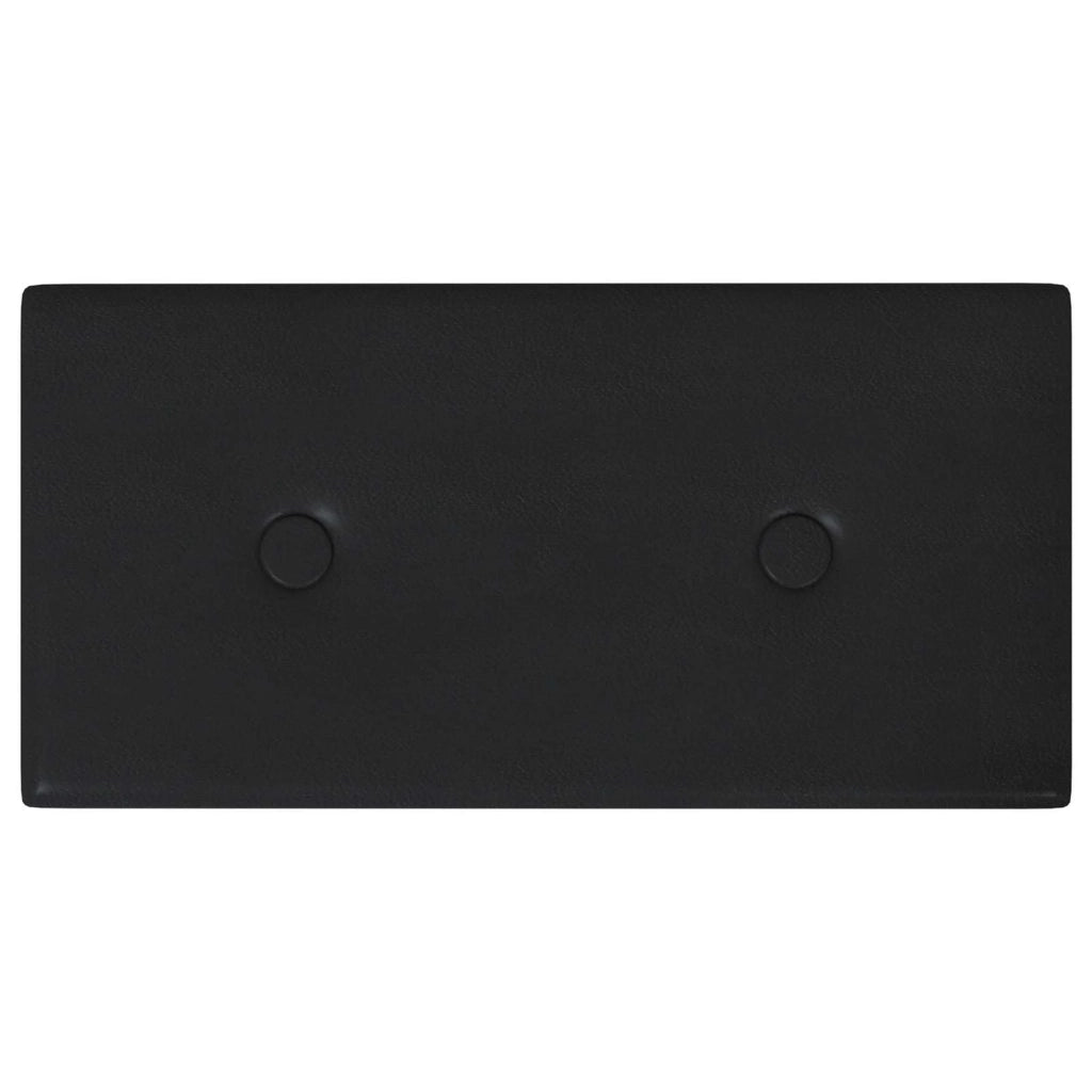 Testiera da Parete 12 pcs Nero 30 x 15 cm Pelle Sintetica 42046507