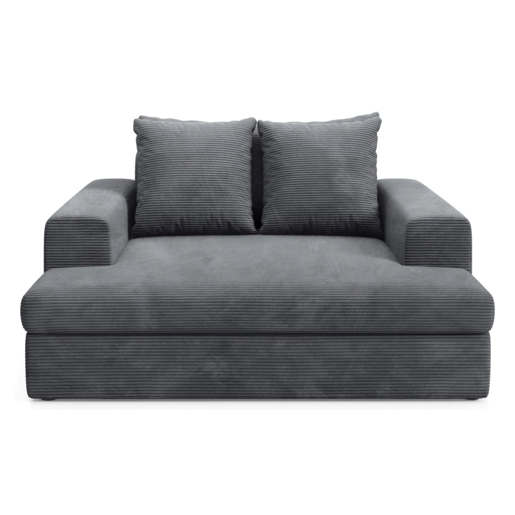 Comazzo, Divano Fisso 2 Posti Cuscini Sfoderabili, 162x167x86h cm Grigio Scuro