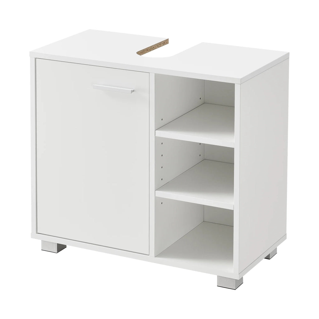 Mobiletto sottolavabo di design mobiletto portaoggetti per il bagno con 3 ripiani pannello di particelle rivestito in melaminico 56 x 60 x 31 cm bianco 03_0005856