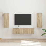 Set mobile TV 2 pz-Credenza per TV Rovere Sonoma Legno multistrato 109427