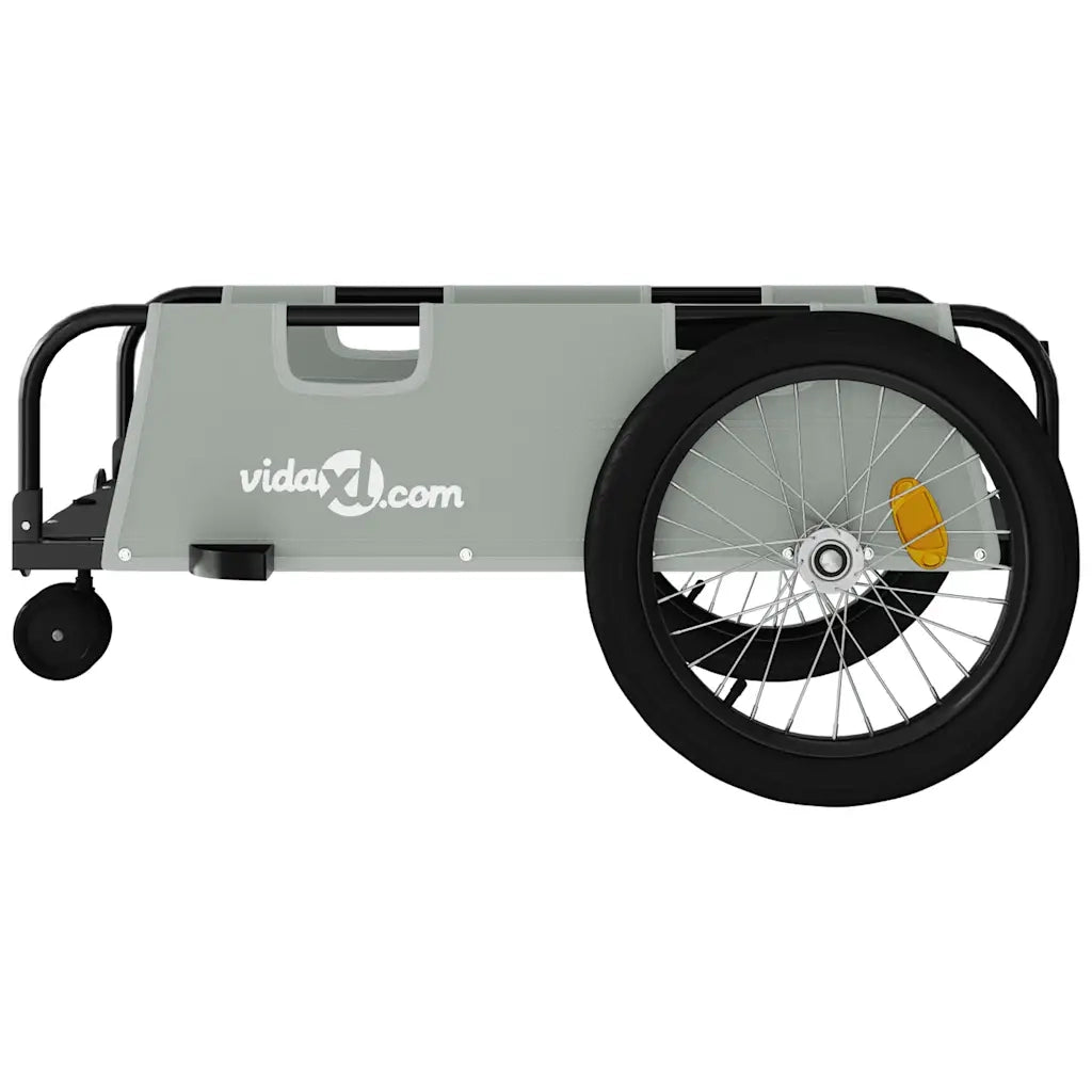 Rimorchio da Bici Grigio e Nero in Tessuto Oxford e Ferro CFW6379217