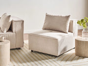 Modulo sedia bianco sporco bouclé 1 posto stile moderno