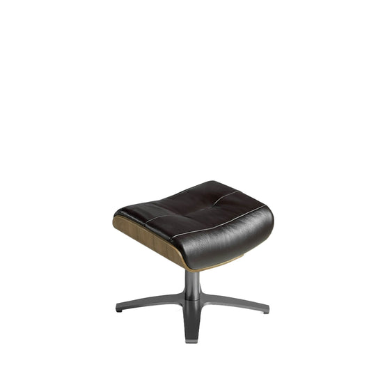 Pouf in pelle marrone cioccolato