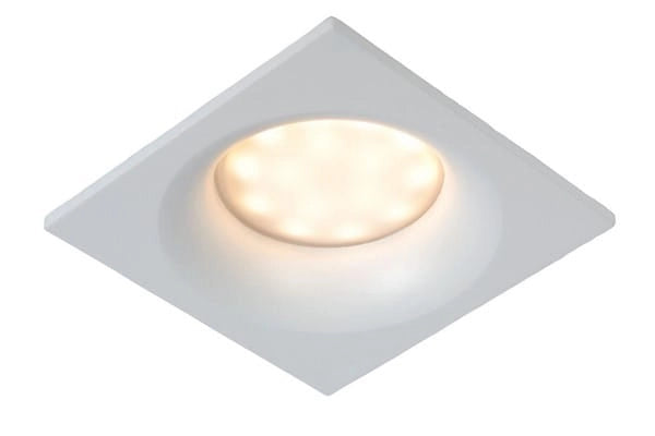 Faretto da soffitto Lucide Ziva quadrato bianco GU10