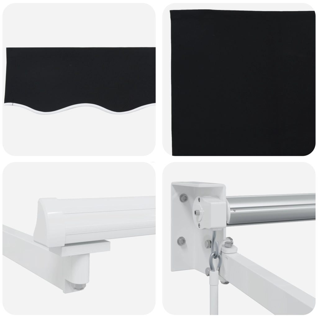 Tenda retrattile manuale  nera 350x250 cm