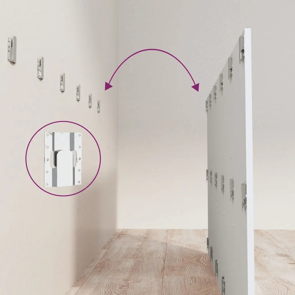 Testiera per Letto con Comodini in Legno Multistrato Bianco