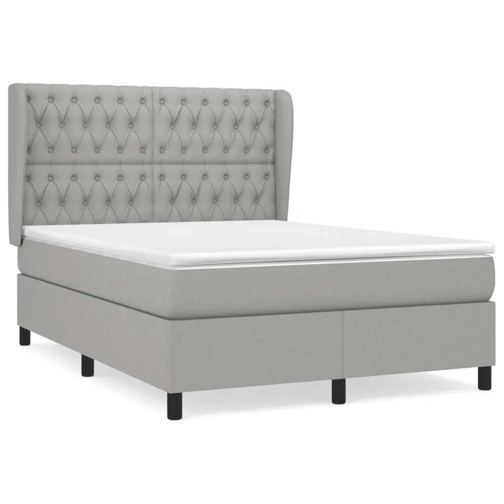 Giroletto a Molle con Materasso Grigio Chiaro 140x200cm Tessuto cod mxl 37278