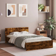 Giroletto con Testiera-Struttura Letto con testiera Rovere Fumo 120x190 cm