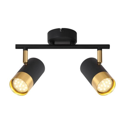ZMH Faretto da soffitto 2 fiamme GU10 nero oro moderni per soggiorno