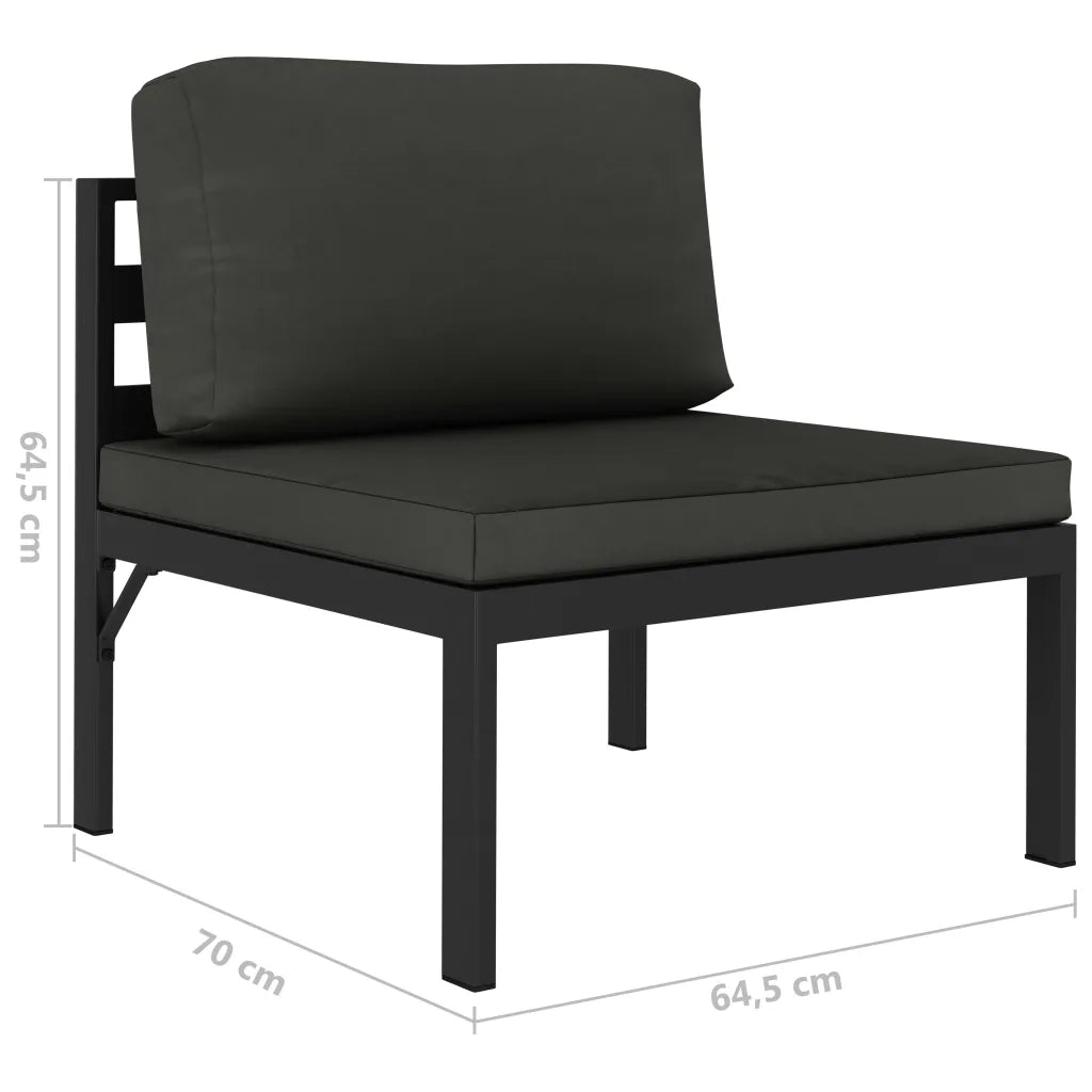 Set Divani da Giardino 5 pz con Cuscini in Alluminio Antracite  cod mxl 36926