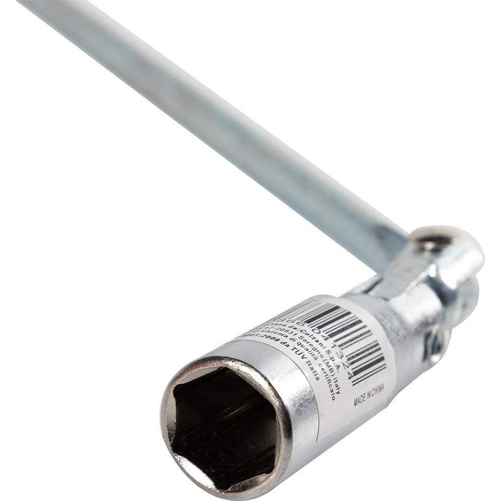 Trade Shop - Chiave Candela Snodata 50cm Diametro 21 Mm Manutenzione Auto Impugnatura Gommata -