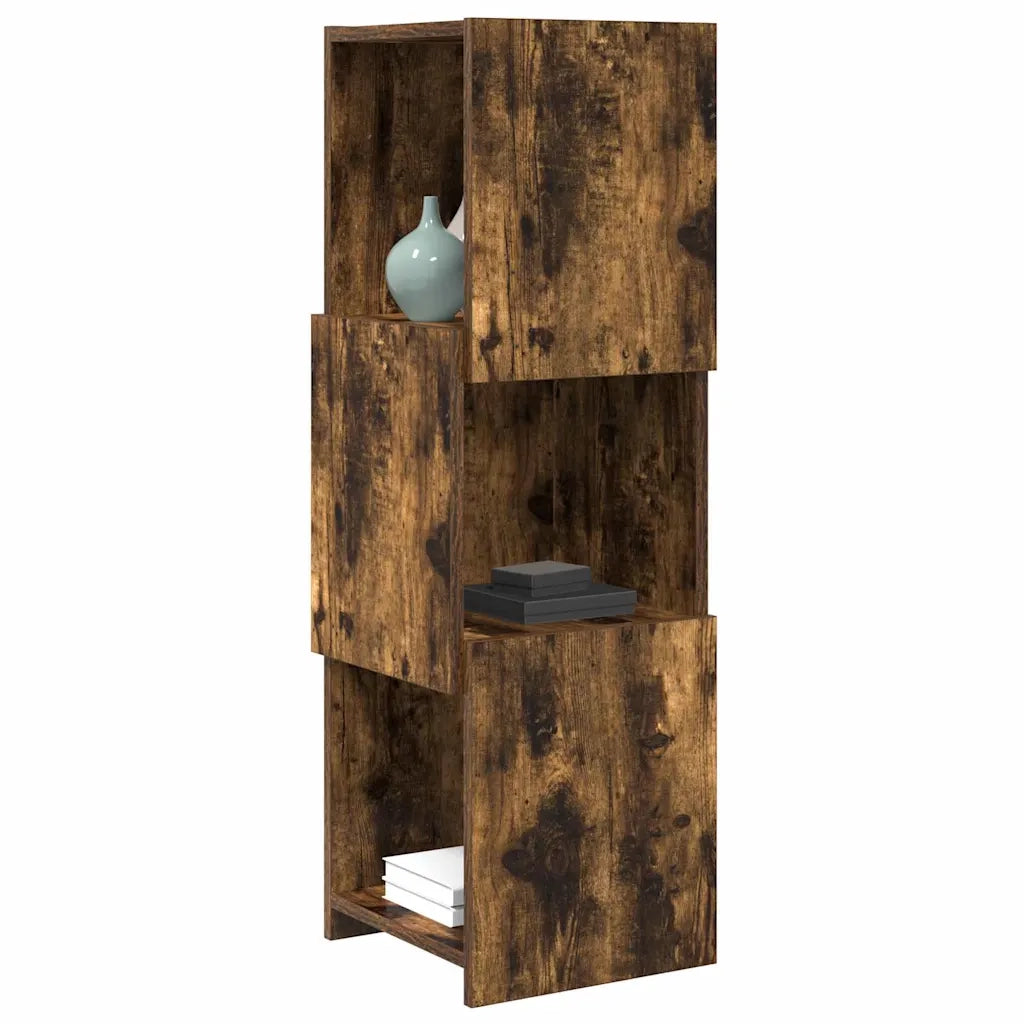 Mobile angolare 30,5x30x95cm Legno ingegnerizzato Rovere fumé 889833