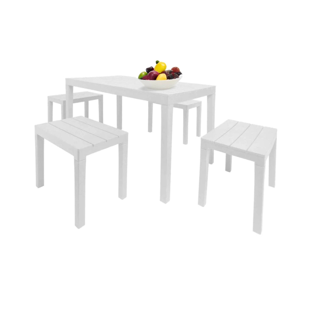 Salottino Outdoor Asta, set Salotto da Esterno 4 Posti Made in Italy, Bianco