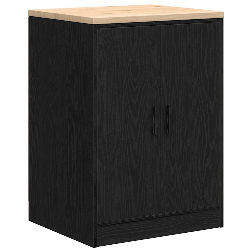 vidaXL Armadietto da Garage Nero 60x51x85 cm in Legno Massello di Pino