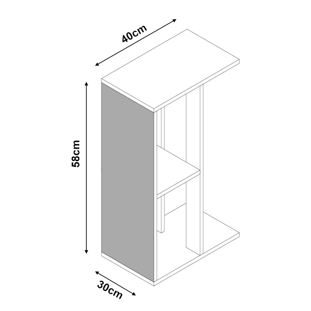 Tavolino laterale con tiragraffi per gatti 58 x 40 x 30 cm bianco 03_0010896