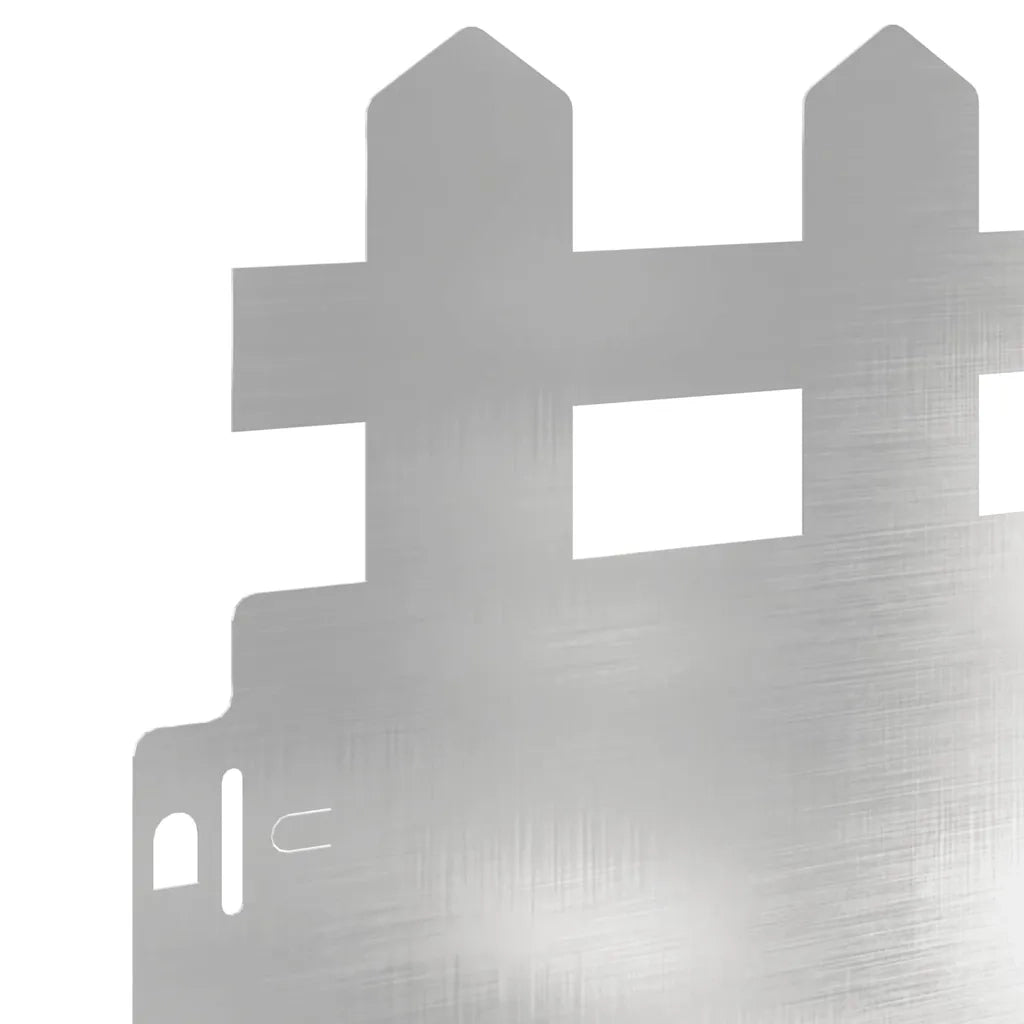 Bordure per prato 10 pcs Argento 103 x 0,05 x 22 cm