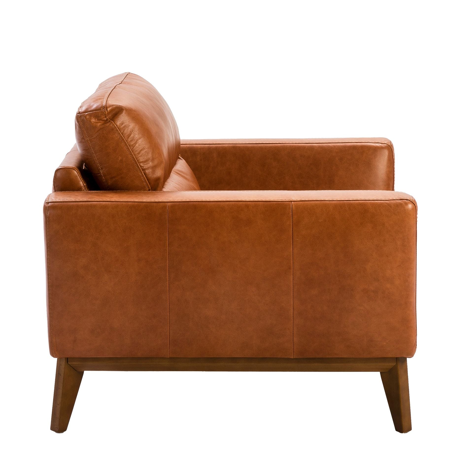 Poltrona in pelle marrone