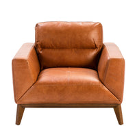 Poltrona in pelle marrone