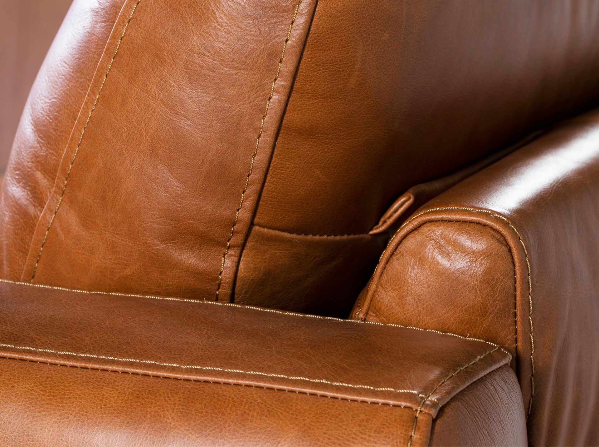 Poltrona in pelle marrone