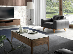 Poltrona chester in pelle nera