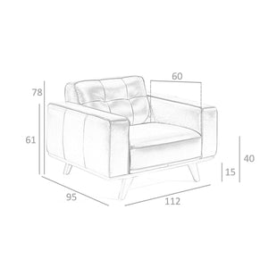 Poltrona chester in pelle nera