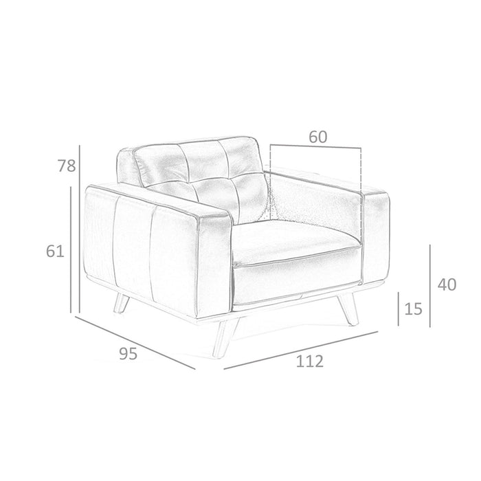Poltrona chester in pelle nera