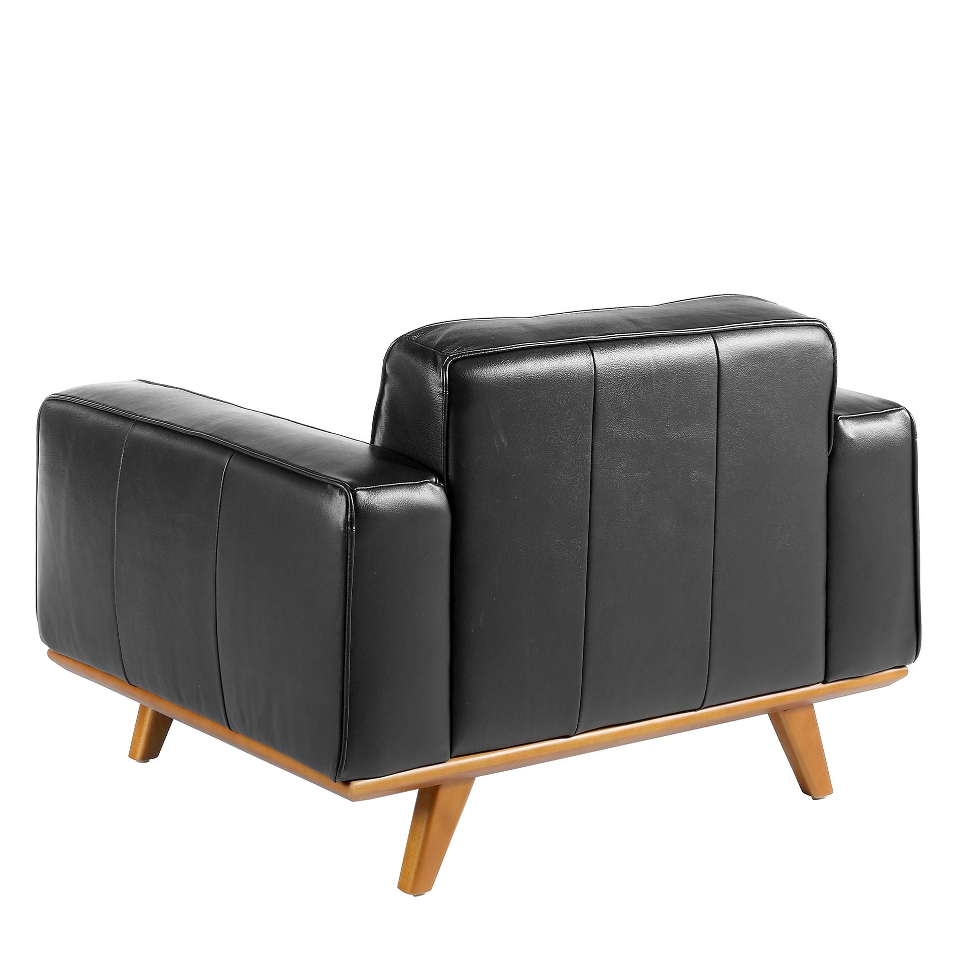 Poltrona chester in pelle nera