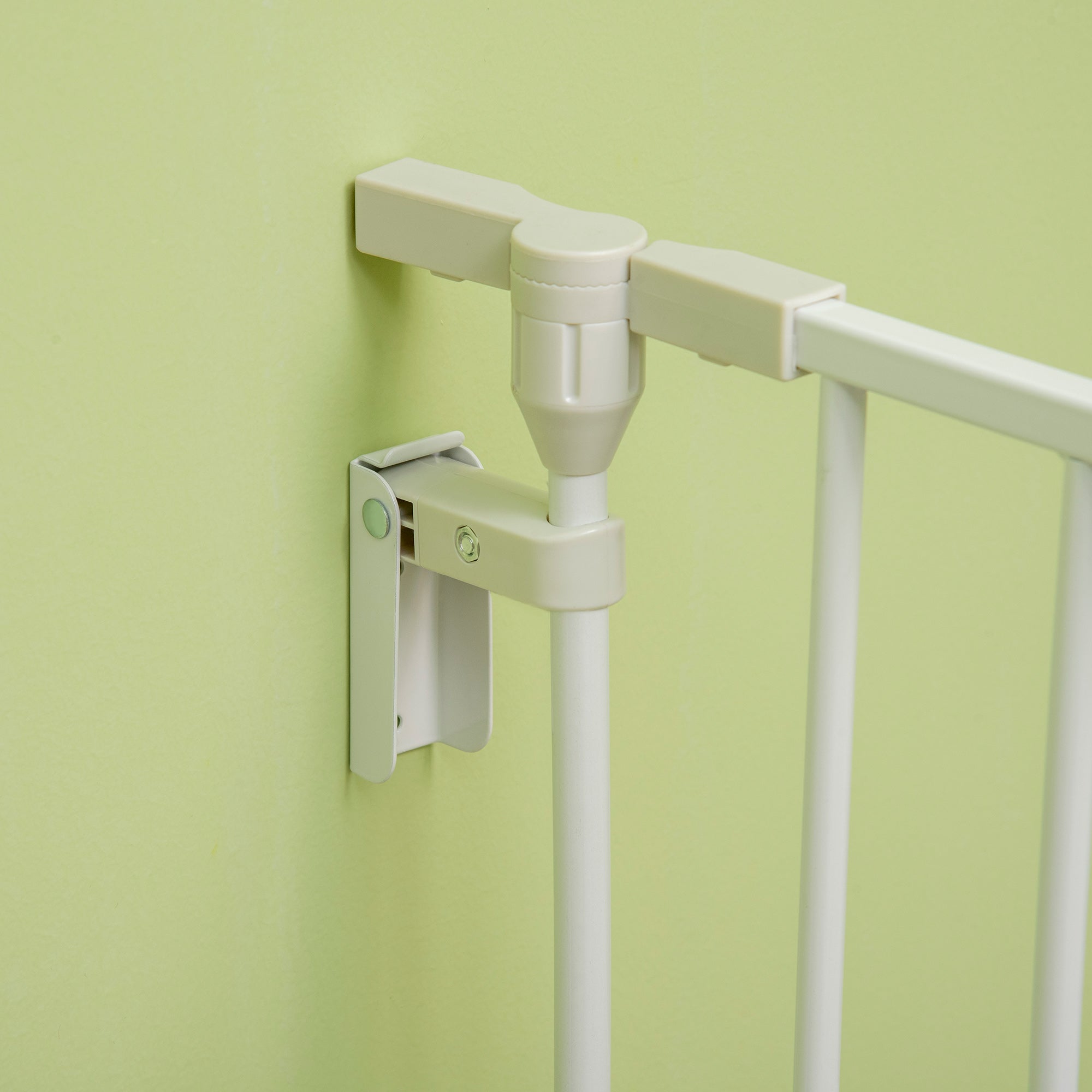 Cancellino per Cani Regolabile e Pieghevole 300x74,5 cm con Chiusura Automatica e Blocco in Metallo e Plastica Bianco