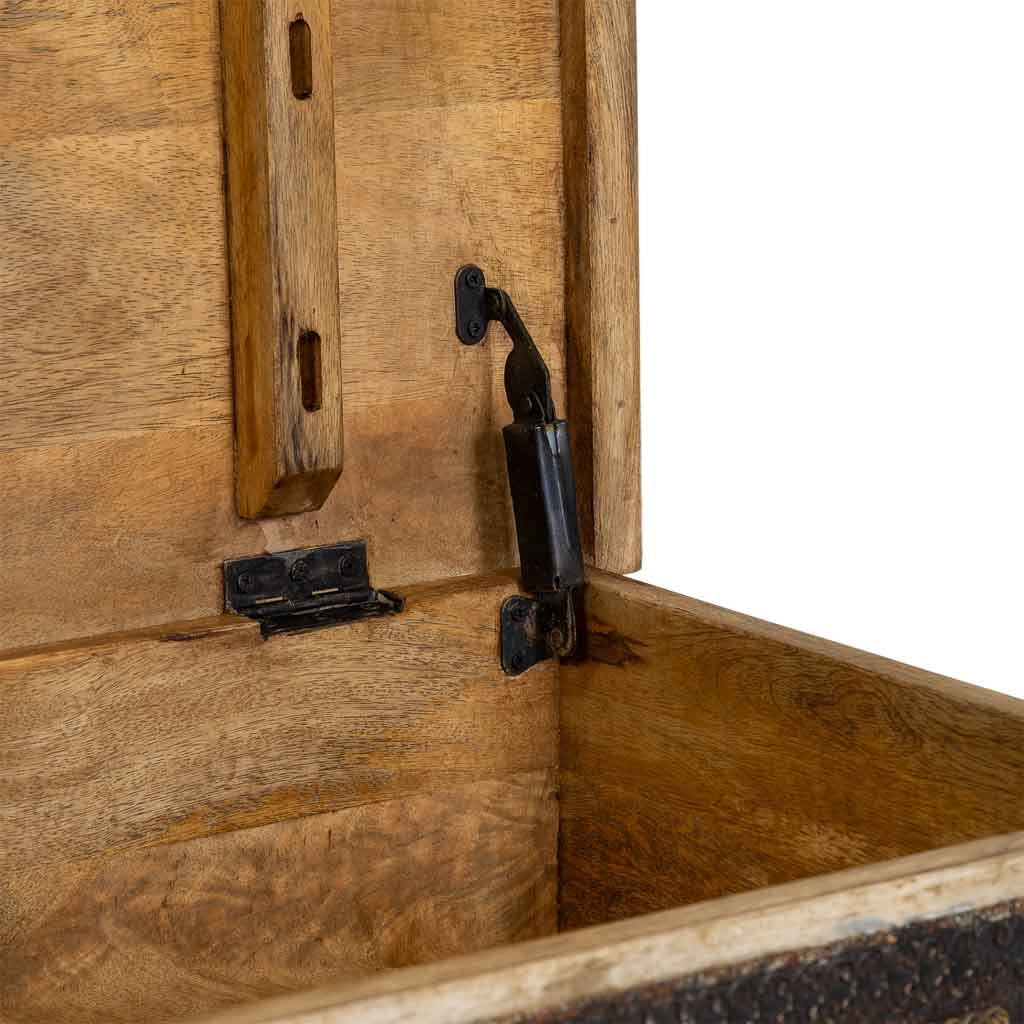 Baule in legno beige fatto a mano 150x45x45h cm