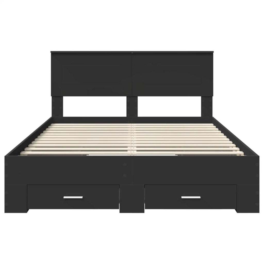 Struttura del letto Nero 140 x 190 cm Legno multistrato