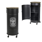 Bar mobile con porta e ruote - Design old glory, dimensioni 40x40x85 cm